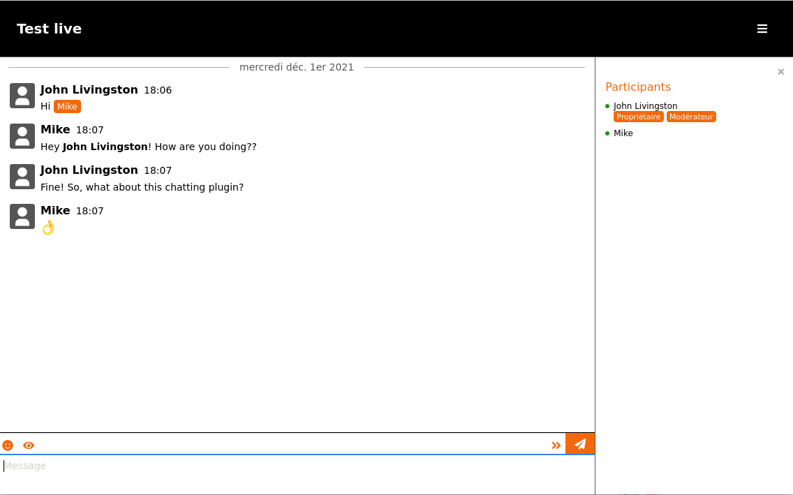 Fullscreen chat screenshot